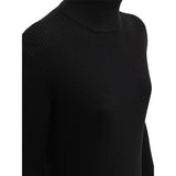 Bottega Veneta Black Wool Long Dress