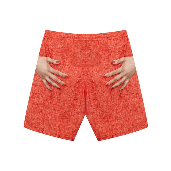 Isaia Red Polyester Swim Shorts