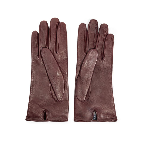 Dolce & Gabbana Burgundy Leather Gloves