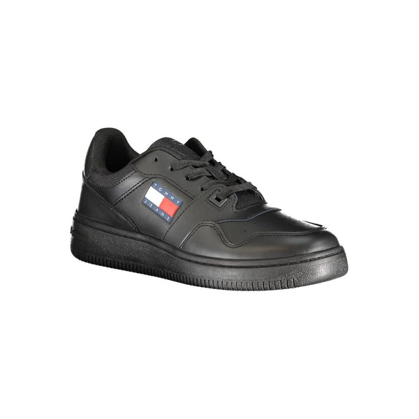 Tommy Hilfiger Black Leather Women Sneaker