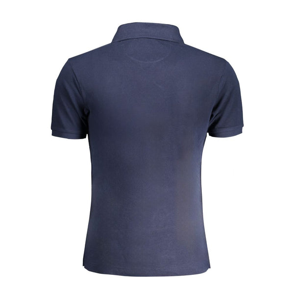 La Martina Blue Cotton Men Polo Shirt