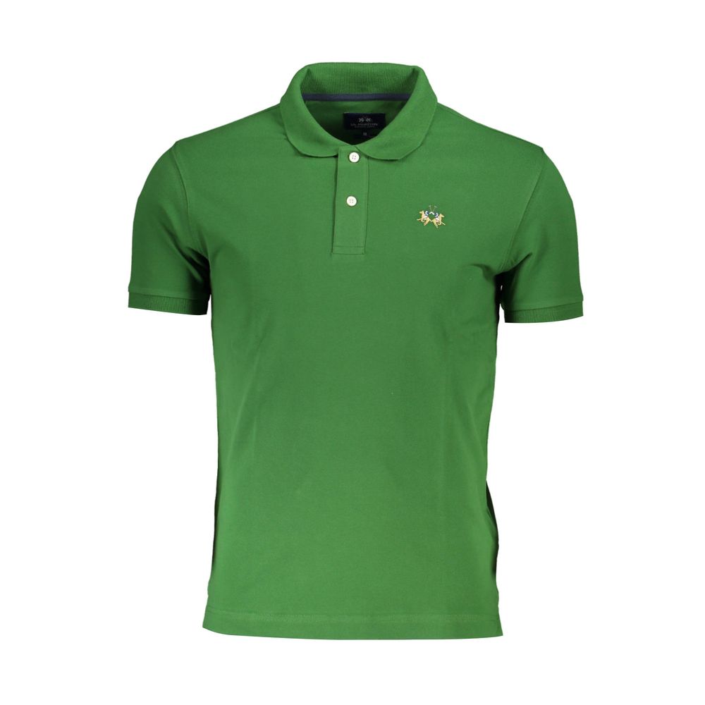 La Martina Green Cotton Polo Shirt