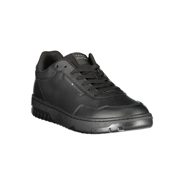 Tommy Hilfiger Black Leather Men Sneaker