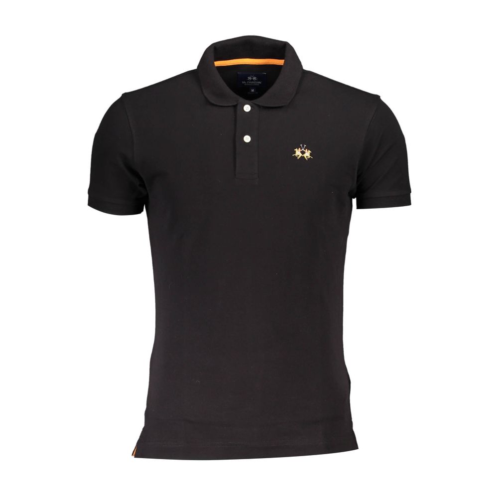 La Martina Black Cotton Men's Polo Shirt
