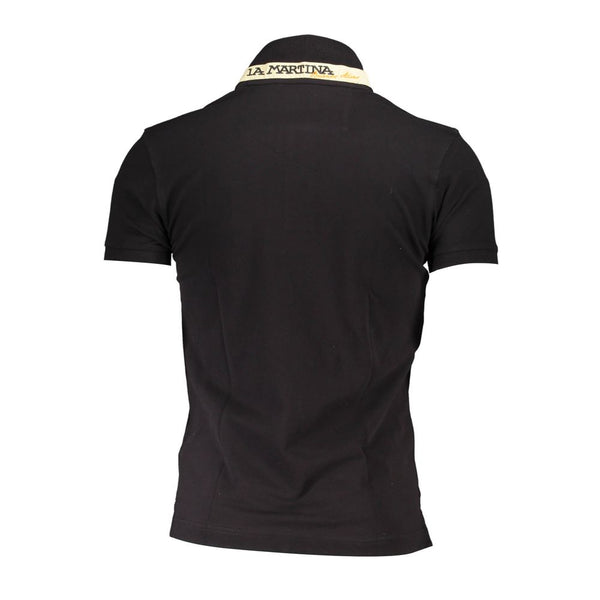 La Martina Black Cotton Men's Polo Shirt