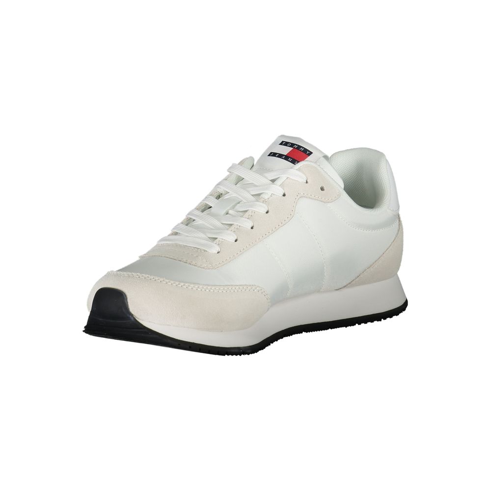 Tommy Hilfiger White Beige Polyester Men Sneaker