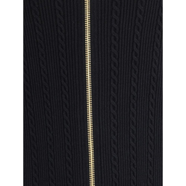 Balmain Gold Viscose Midi Skirt