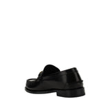 Versace Black Calf Leather Bos Taurus Slip-On Loafers
