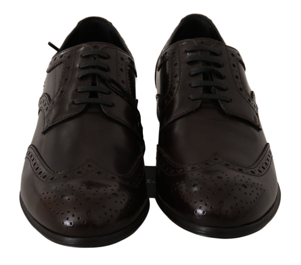 Elegant Brown Leather Oxford Flats