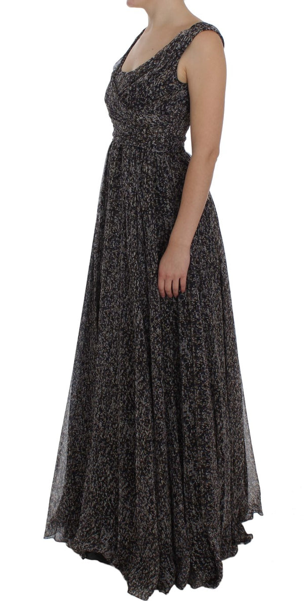 Glamorous Sequined Silk Full-Length Dress