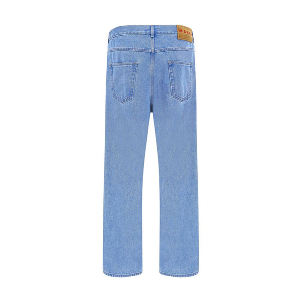 Marni Light Blue Cotton Straight-Leg Jeans