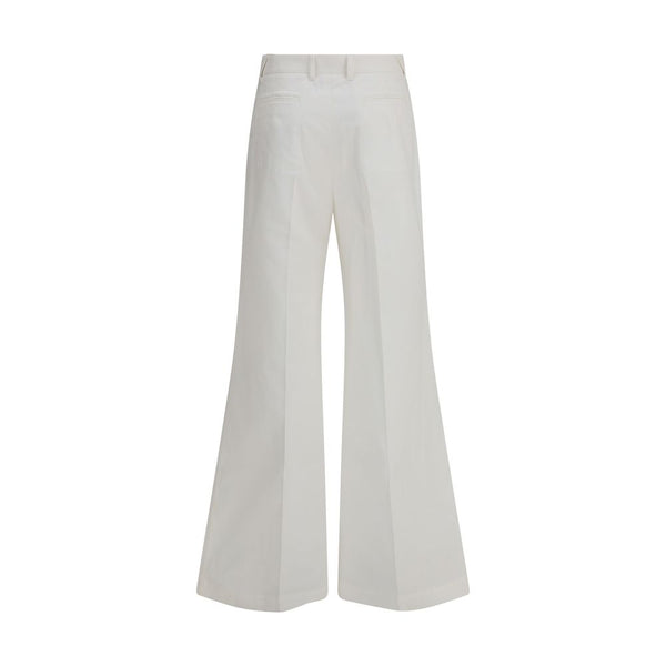 Chloé White Cotton Flared Pants