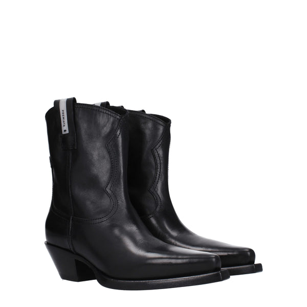 Premiata Black Leather Ankle Boots