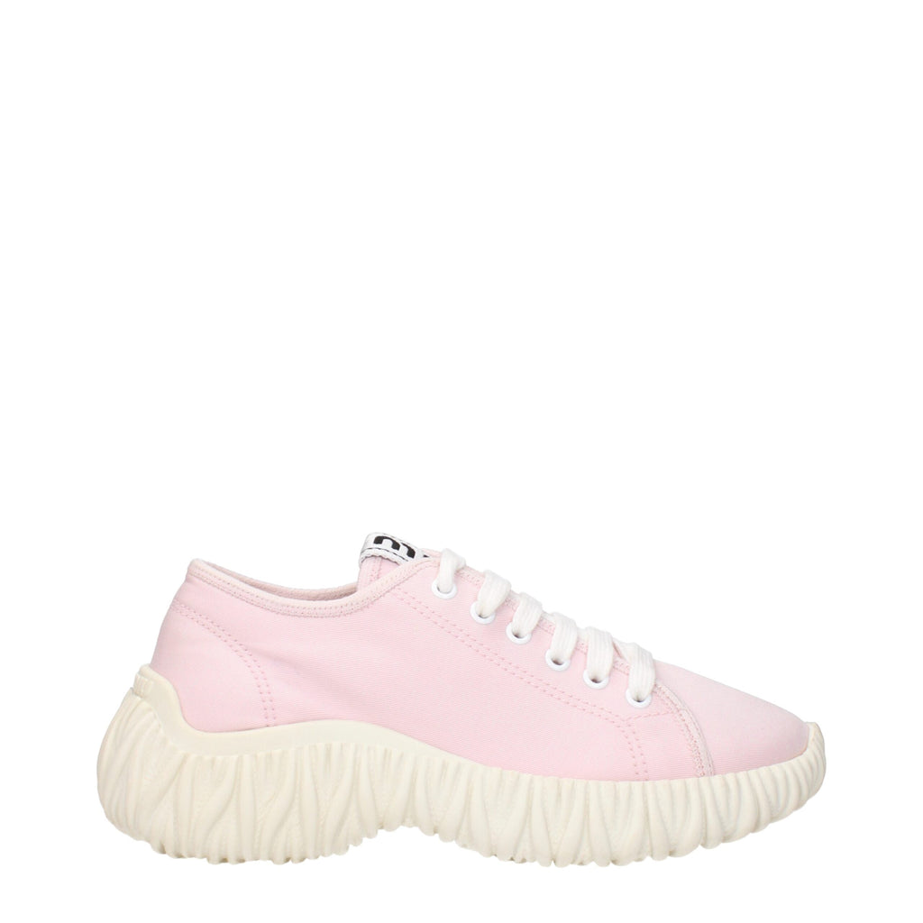 Miu Miu Pink Fabric Low Top Sneakers