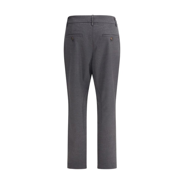 Brunello Cucinelli Bicolor Fleece Wool Casual Pants