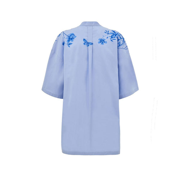 Gucci Blue Cotton Pattern Shirt