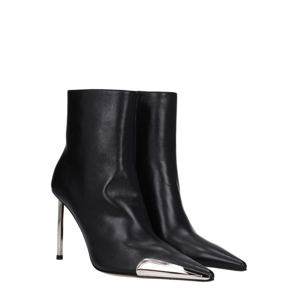 Off-White Black Leather Ankle Boots