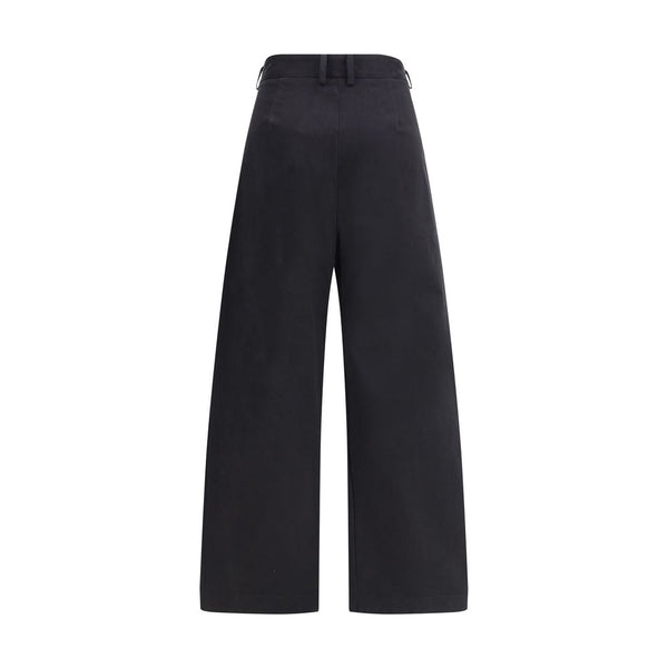 Ella Black Cotton Casual Pants