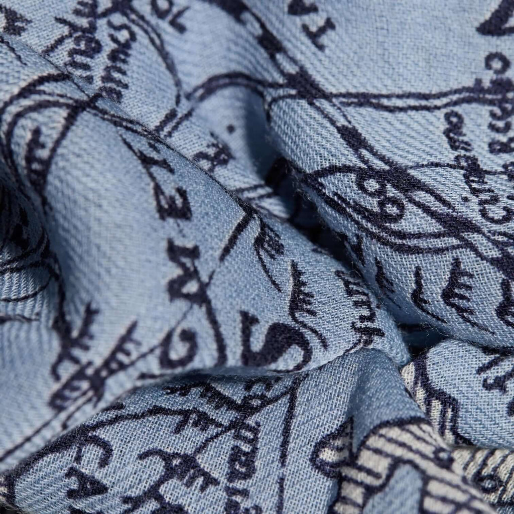 Foulard Quadrato Mappemonde Blu