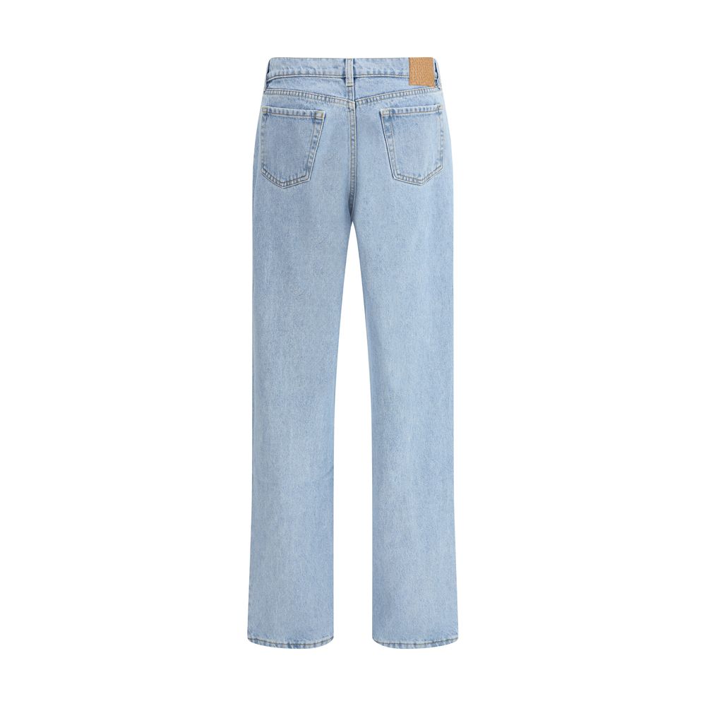 Magda Butrym Blue Cotton Straight-Leg Jeans