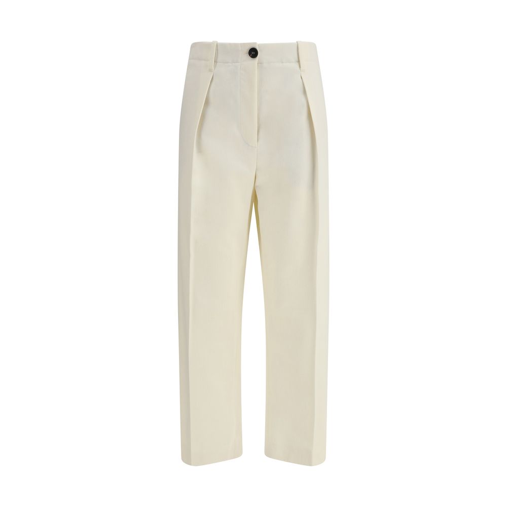 Brunello Cucinelli Cream Cotton Casual Pants
