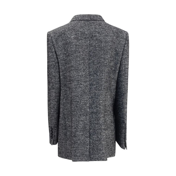 Dolce & Gabbana Gray Fleece Wool Blazer