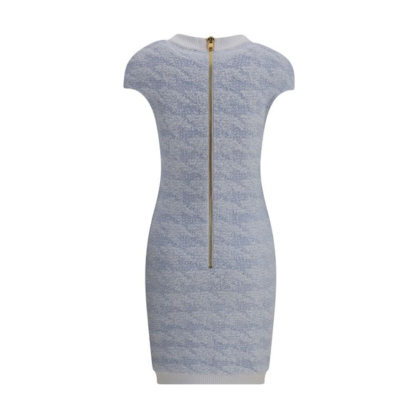 Balmain Light Blue Polyamide Casual Dress