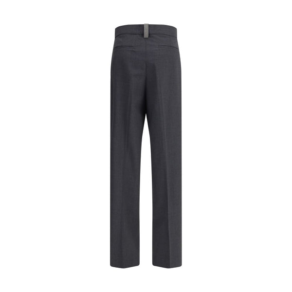 Fabiana Filippi Gray Fleece Wool Casual Pants