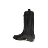 Ganni Black Recycled Leather Lace-Up Boots