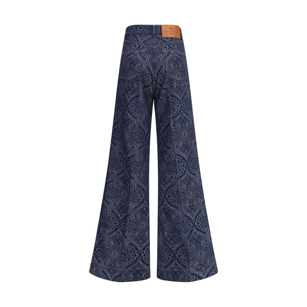 Etro Blue Cotton Flared Jeans