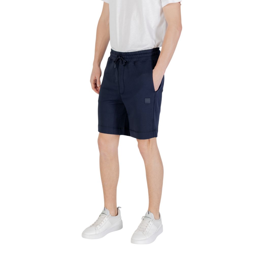 Hugo Boss Blue Cotton Bermuda Shorts