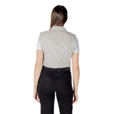 Only Light Blue Cotton Sleeveless Jacket