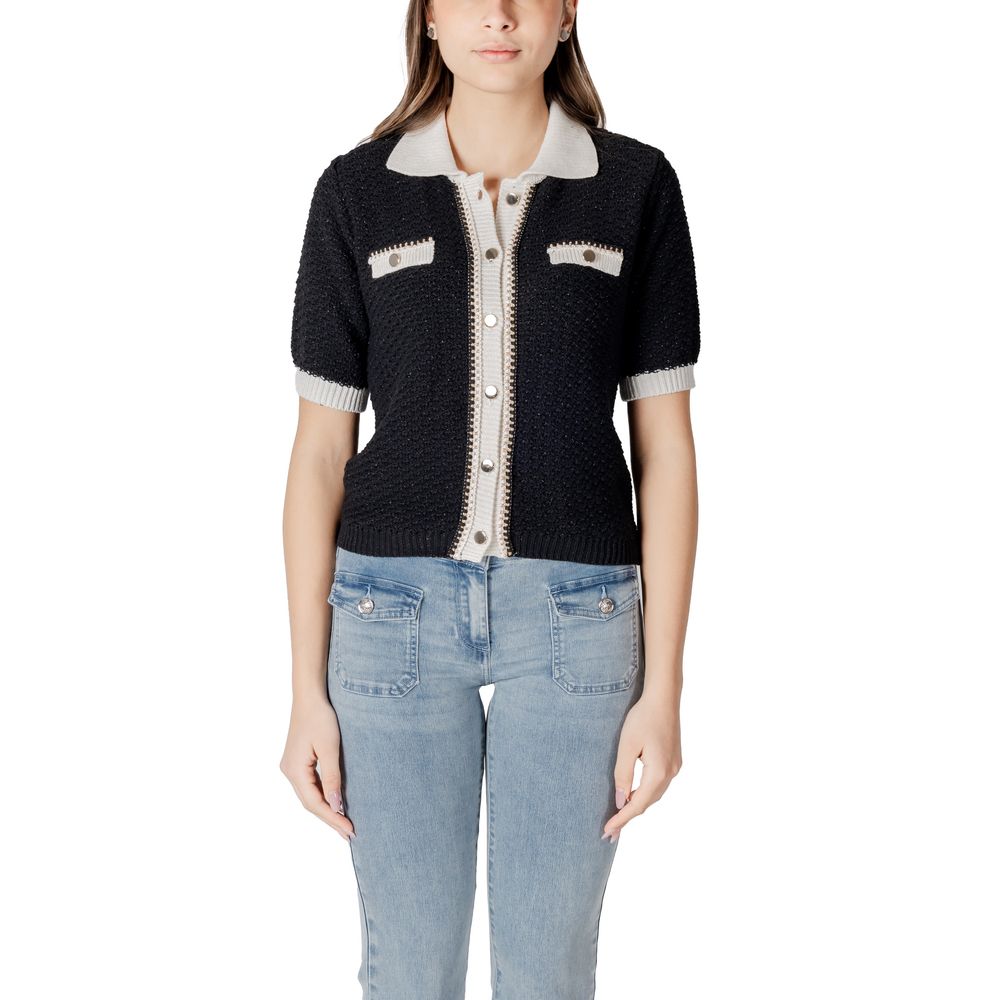 Morgan De Toi Black Recycled Cotton Shortsleeve Shirt