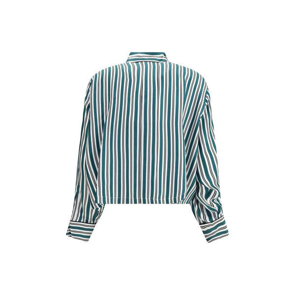 Max Mara Bicolor Silk Pattern Shirt