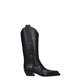 Off-White Black Leather High Heel Boots