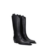 Off-White Black Leather High Heel Boots