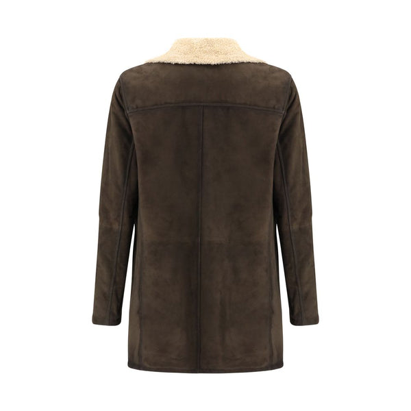 D'amico Brown Leather Coat