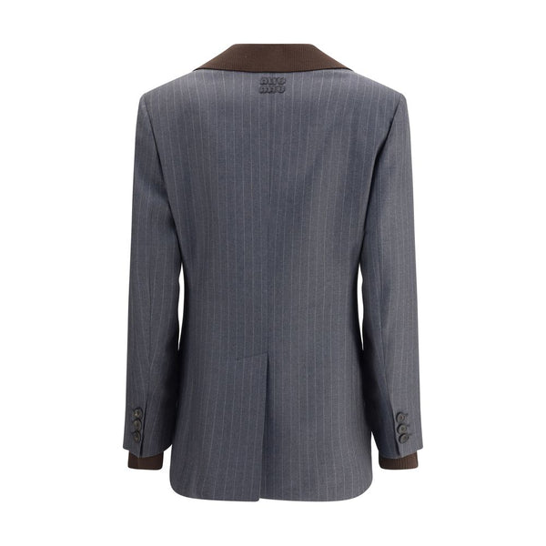 Miu Miu Gray Fleece Wool Blazer