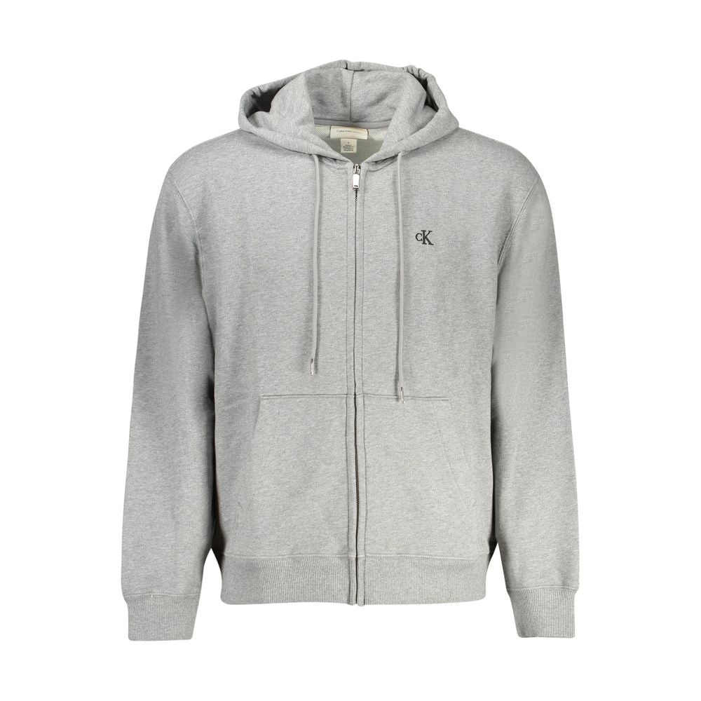 Calvin Klein Grigio Cotton Men Sweatshirt