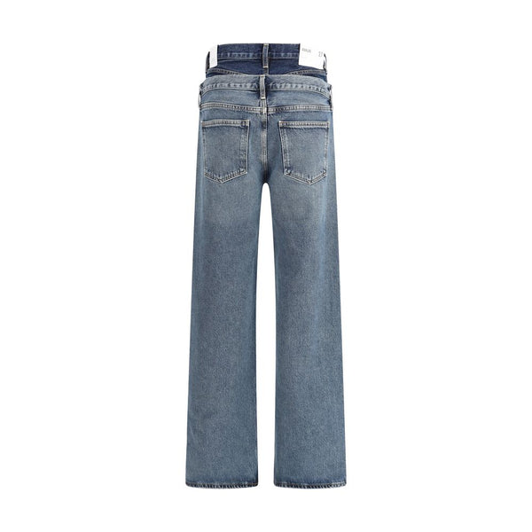 Agolde Blue Recycled Cotton Straight-Leg Jeans