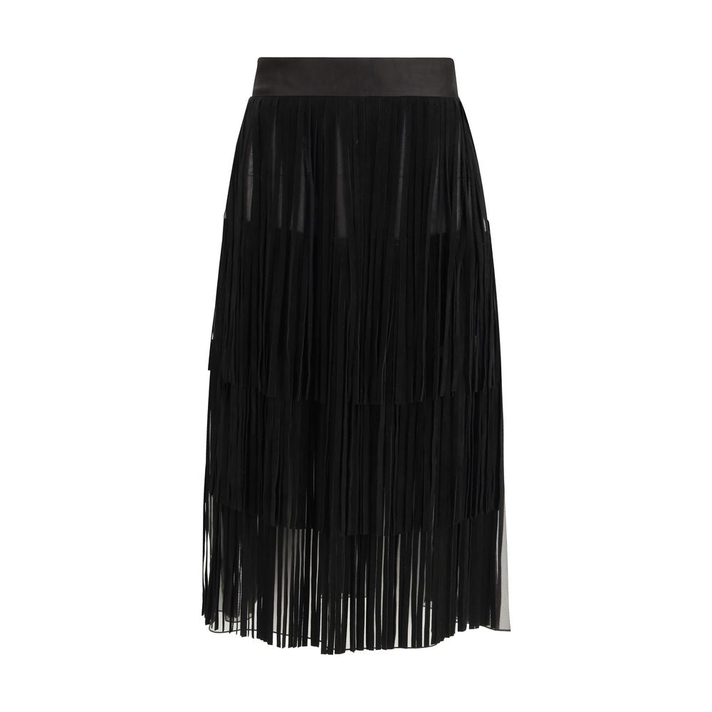 Dolce & Gabbana Black Silk Long Skirt