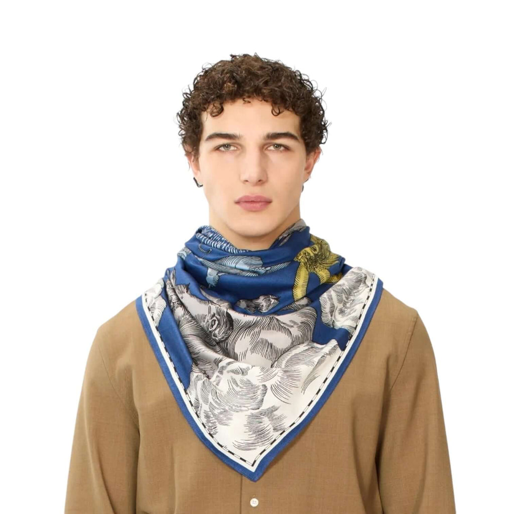 Foulard Quadrato Astrologie Duck Blu Cadetto