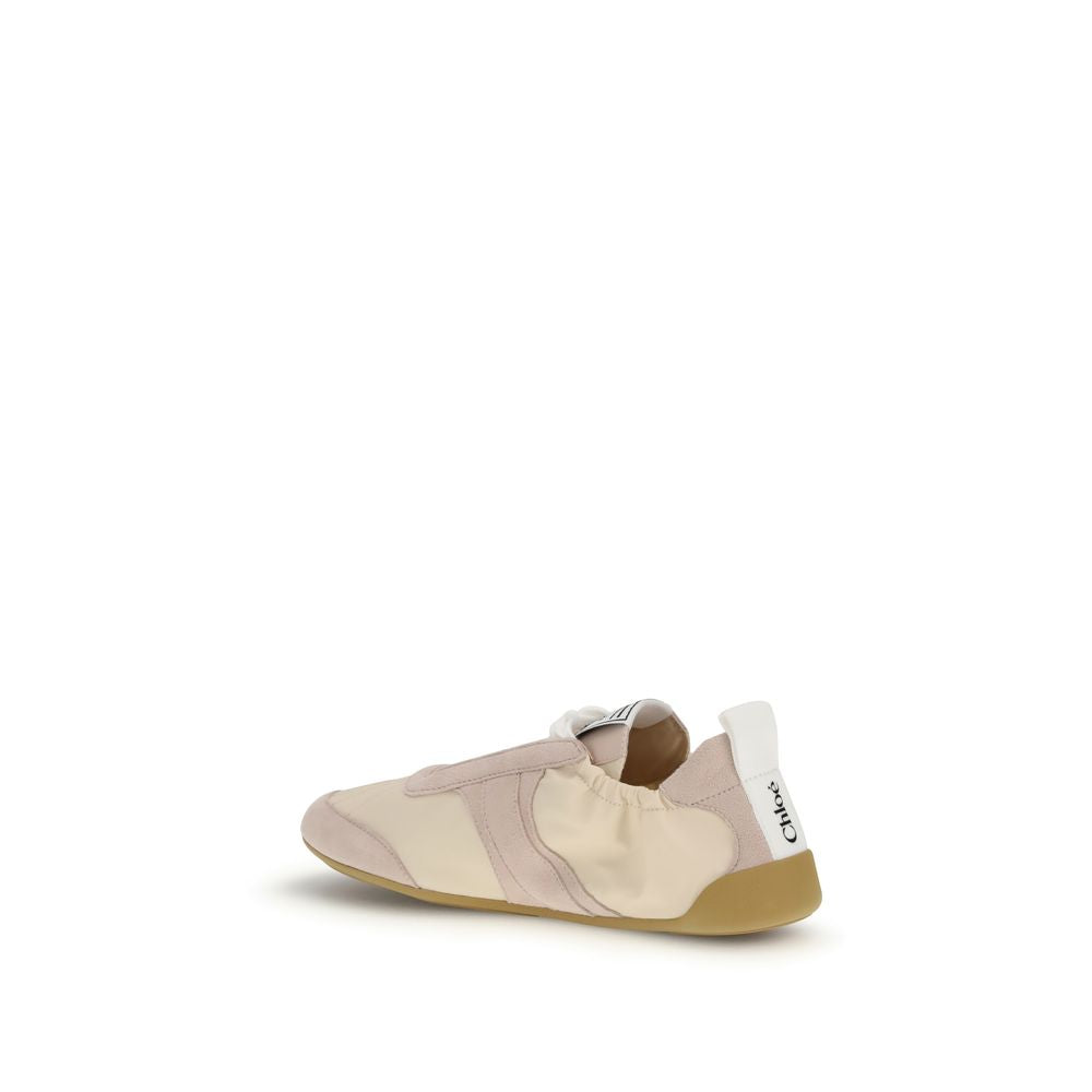 Chloé Beige Nylon Athletic Sneakers