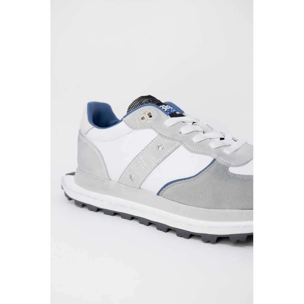 Blauer Gray Leather Athletic Sneakers
