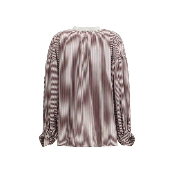 Kristina Ti Bordeaux Viscose Pattern Shirt