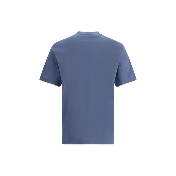 Brunello Cucinelli Blue Cotton T-Shirt