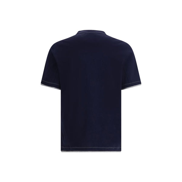 Brunello Cucinelli Blue Cotton T-Shirt
