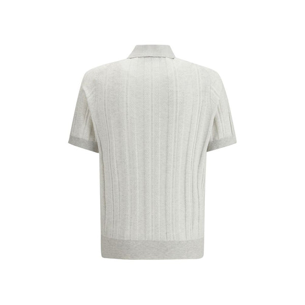 Brunello Cucinelli Gray Cotton Polo Shirt