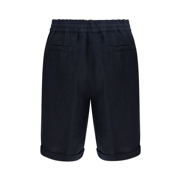 Brunello Cucinelli Blue Linen Bermuda Shorts