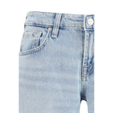 7FOR Blue Cotton Straight-Leg Jeans